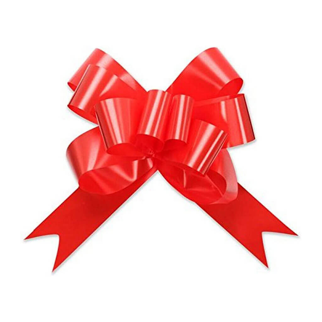 Butterfly Bows Single Faced Satin 4in x 8Loops 7/8in Ribbon Red