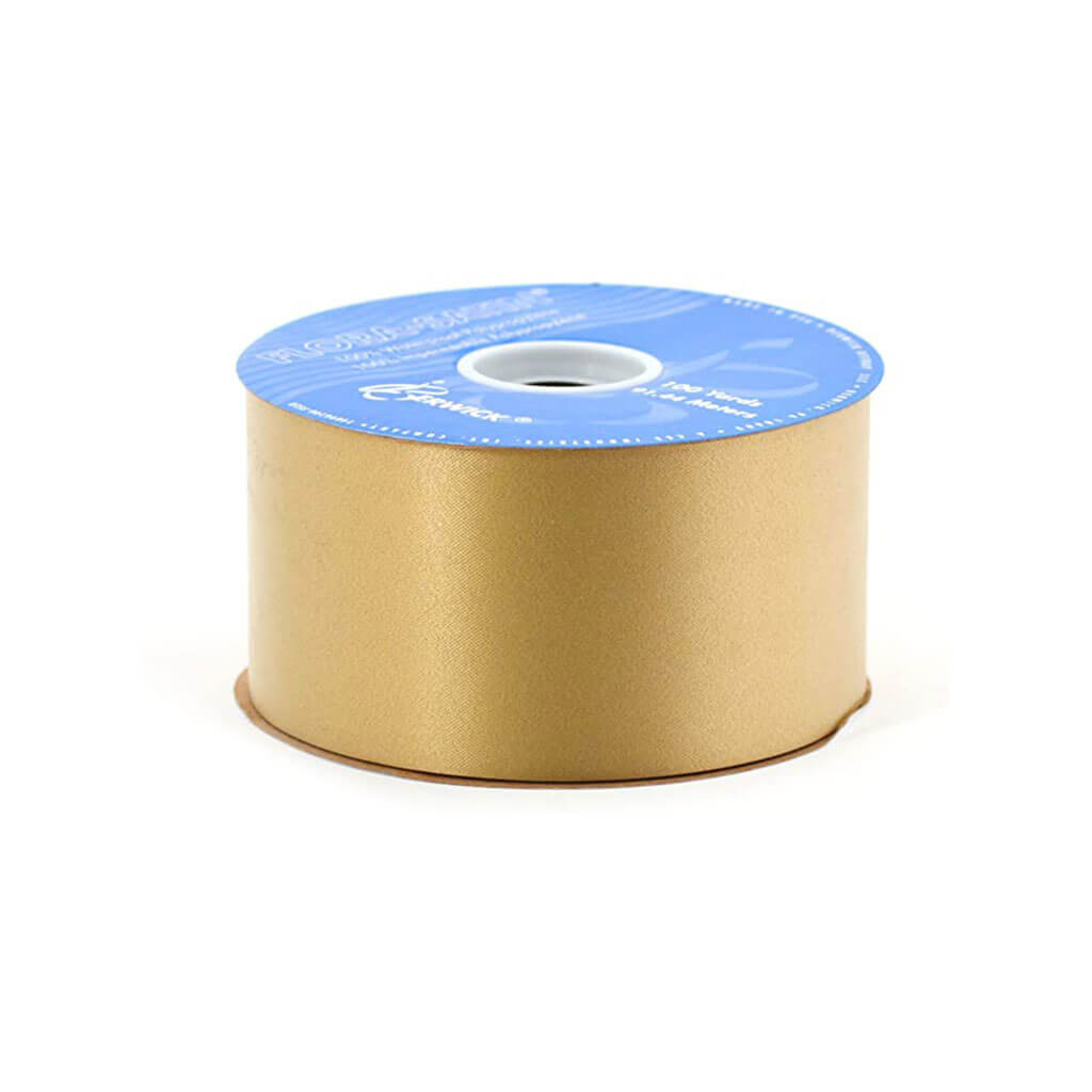 Flora Satin Ribbon #40 2-3/4in Holiday Gold