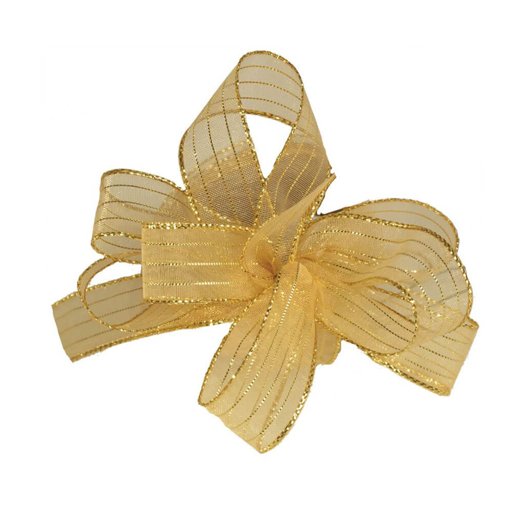 Striped Chiffon #3 5/8in Gold