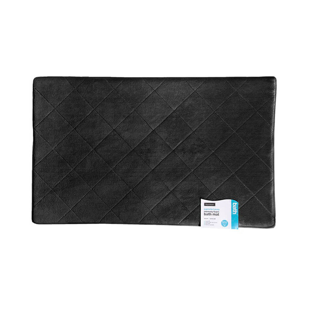 Supreme Memory Foam Bath Mat Black, 17in x 24in