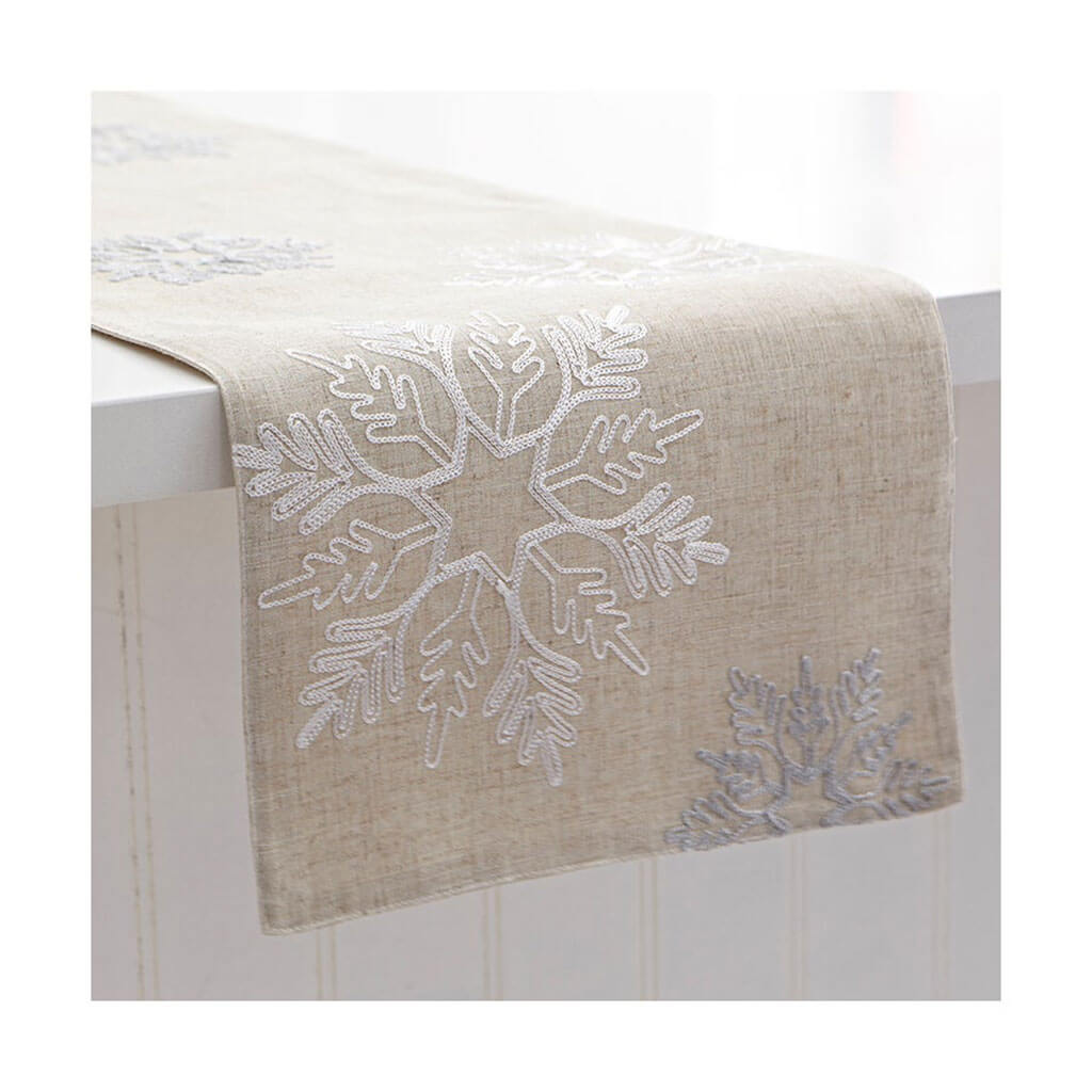 Natural Snowflake Table Runner Natural