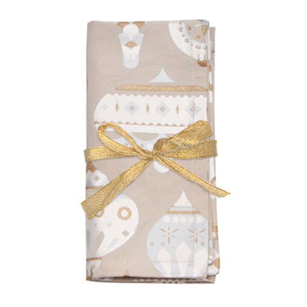 Ornament Napkin Set of 4 Metallic