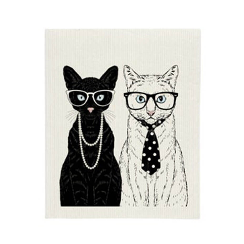 Cat Couple Sponge Cloth Multi