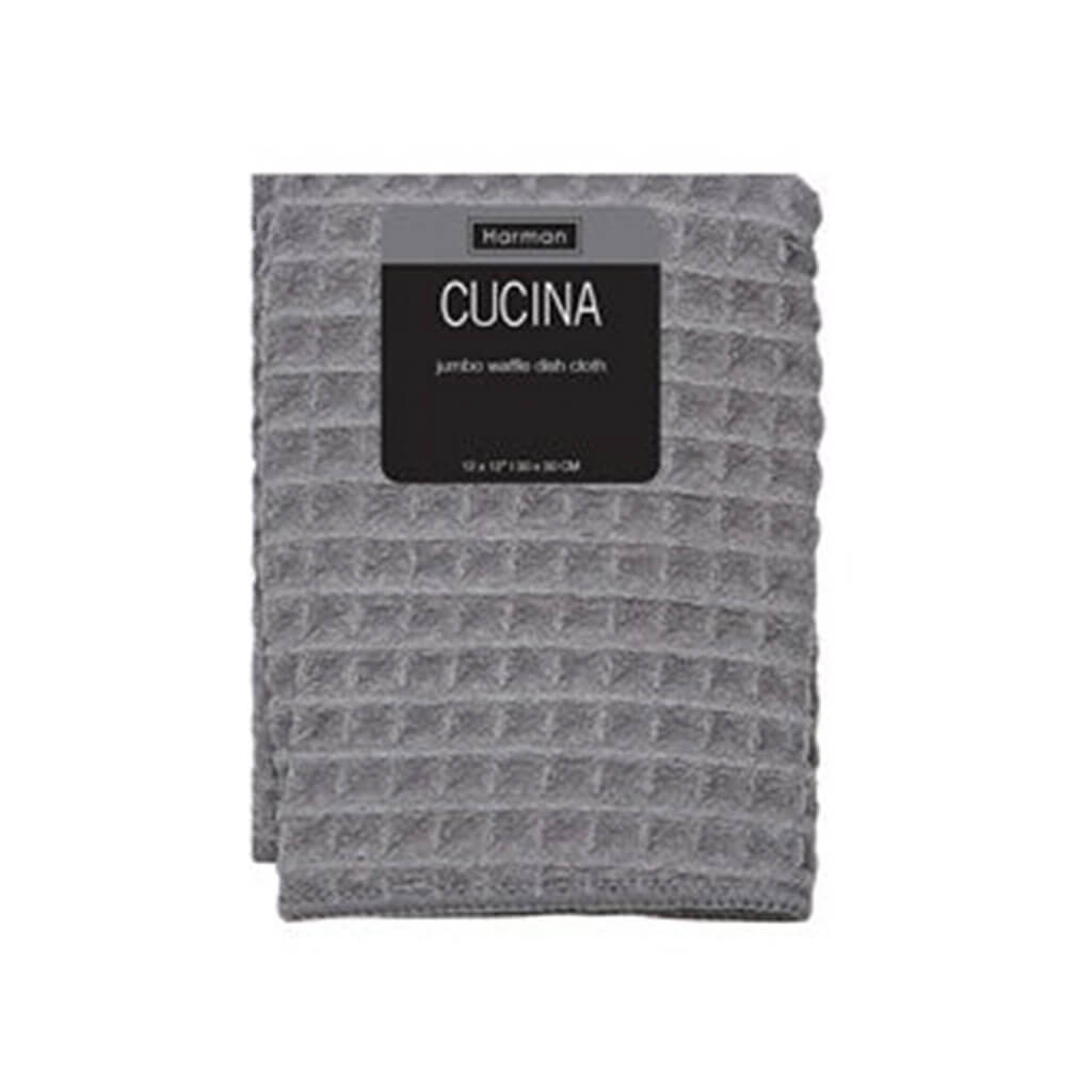 Cucina Jumbo Waffle Dish Cloth Set of 2 Grey