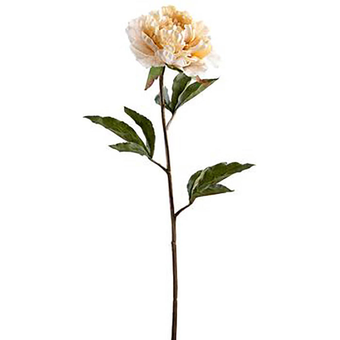 Peony Spray 25in Light Yellow