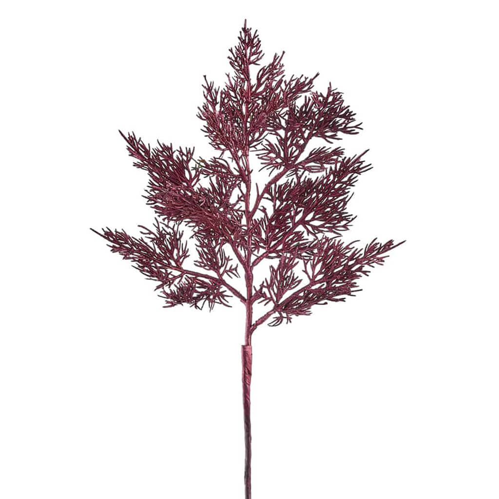 Metallic Pine Spray Red, 18in