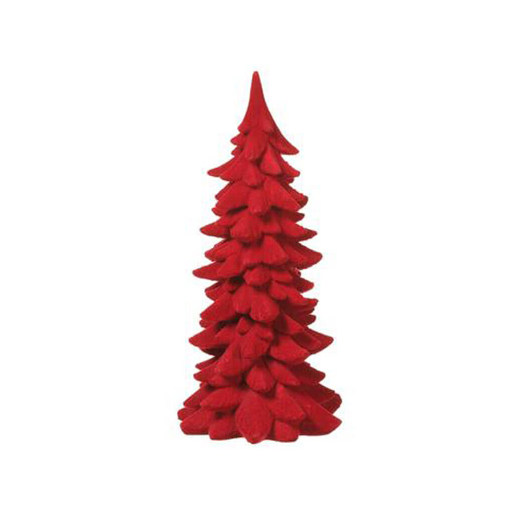 Flocked Tree Red