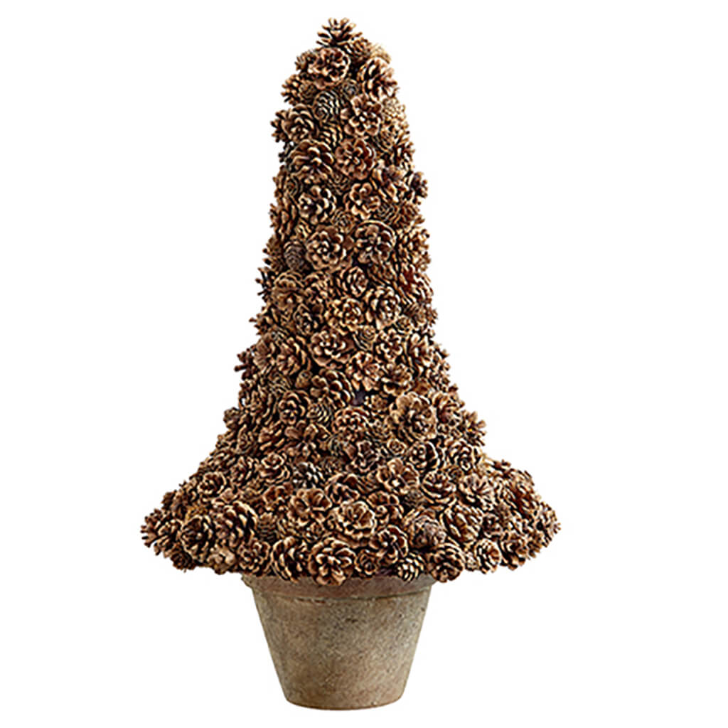 Corn Husk, Pinecone &amp; Berry Artificial Cone Beige/Brown 26in