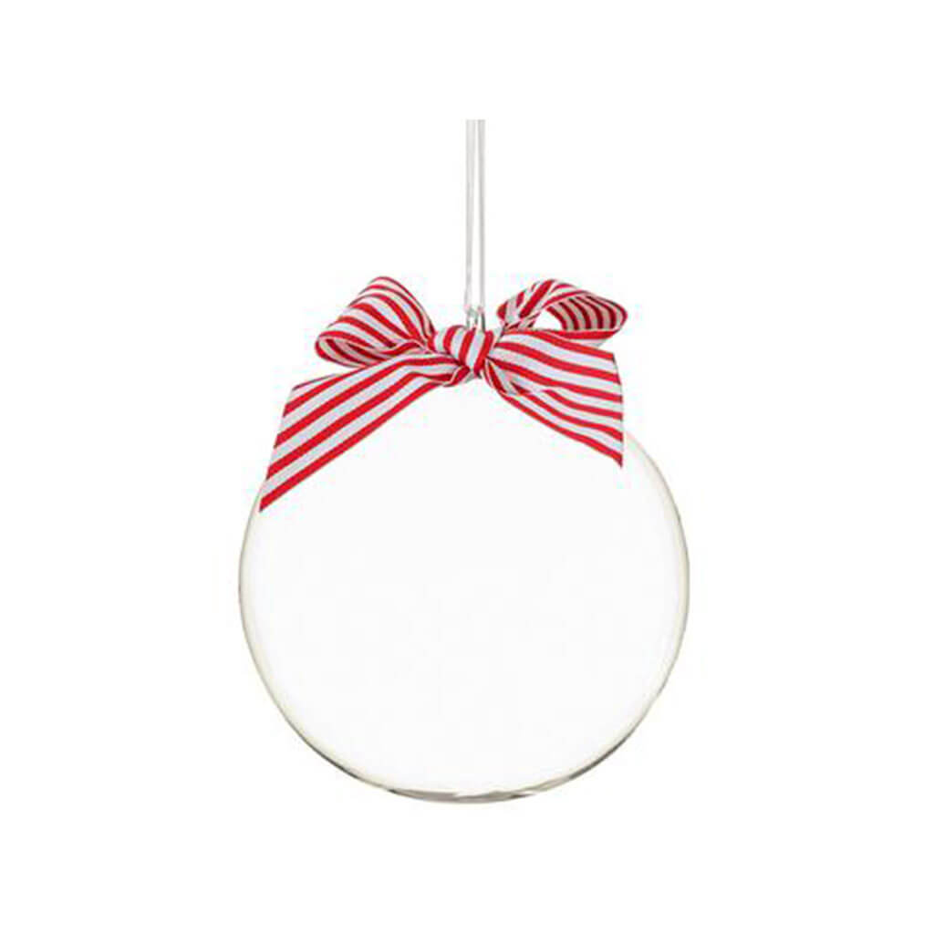 Clear Glass Ball Ornament with Bow