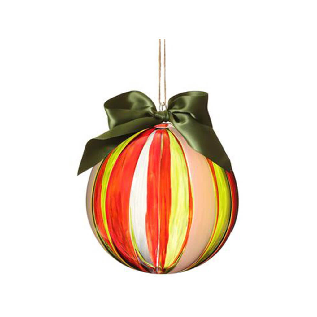 Glass Ball Ornament Red/Green 6in