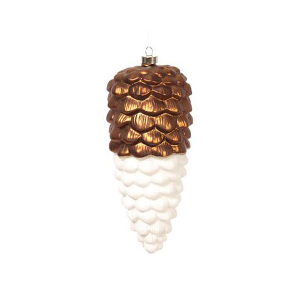 Glass Pine Cone Ornament 9.5in