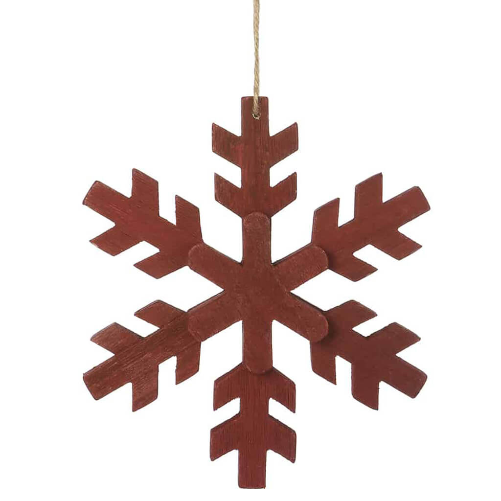 Snowflake Ornament Red 9.25in