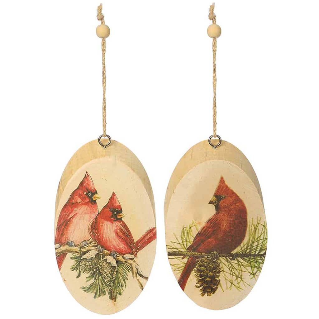 Cardinal Ornament Set of 2, 3.75in