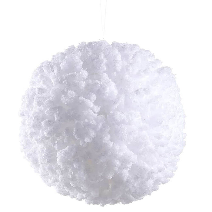 Glittered Snowball Ornament White 6in