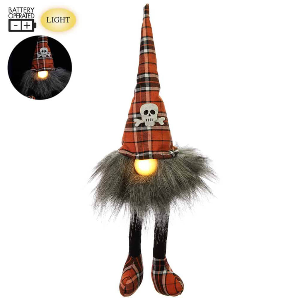 Sitting Gnome with Light Orange Black 15.25in