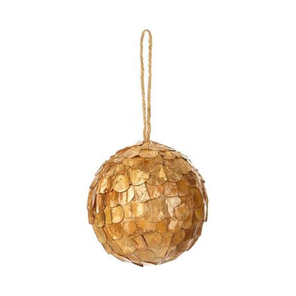 Pod Ball Ornament Gold 5in