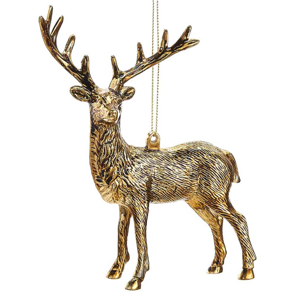 Reindeer Ornament Gold, 5.5in