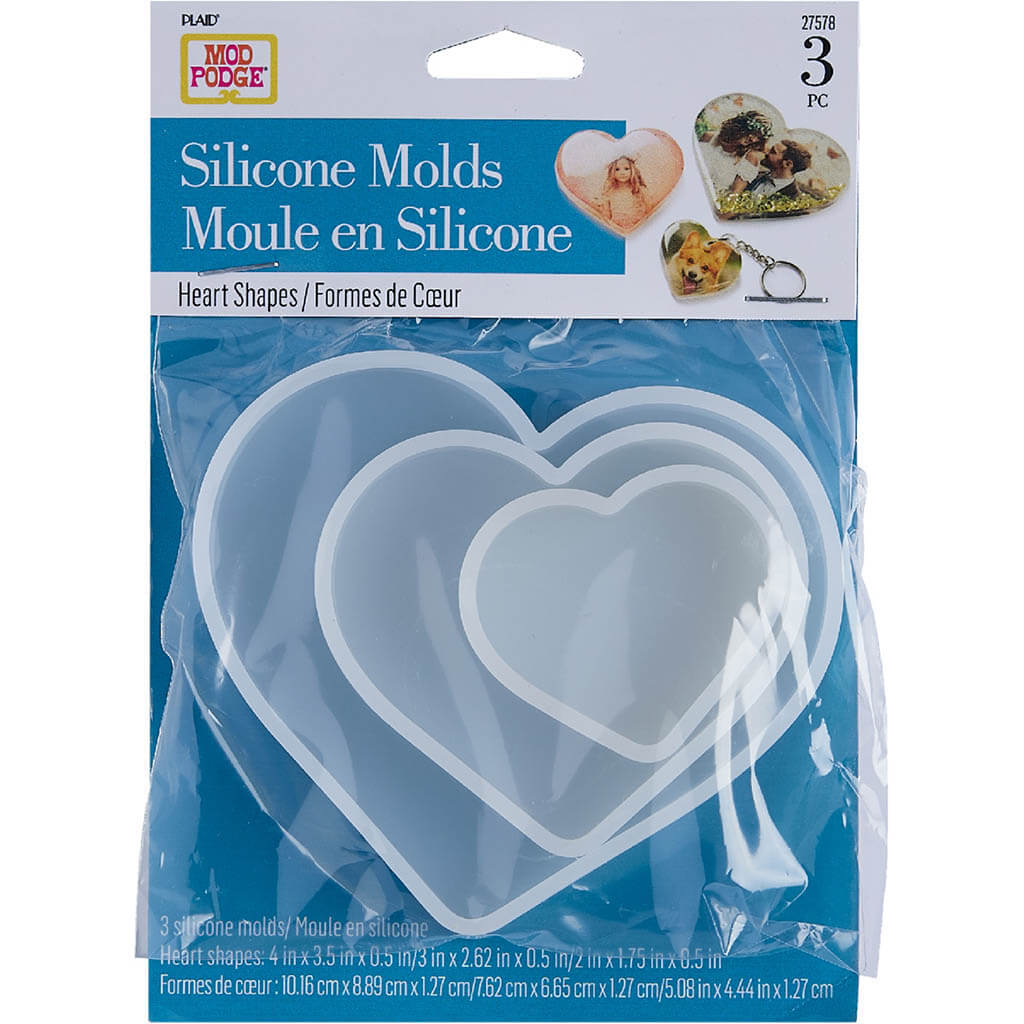 Mod Podge Silicone Mold Hearts, 3pc