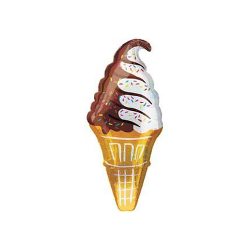 Ice Cream Cone Super Shape Foil Balloon, 41in