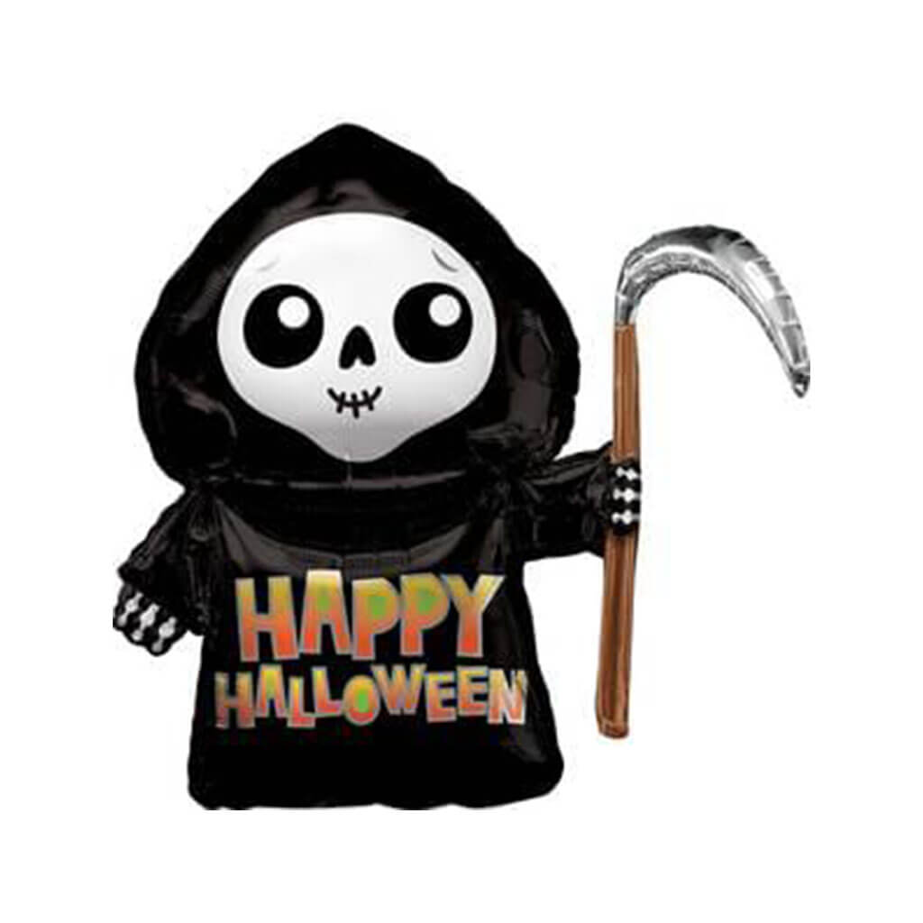 Happy Grim Reaper Super Shape Foil Balloon, 27in