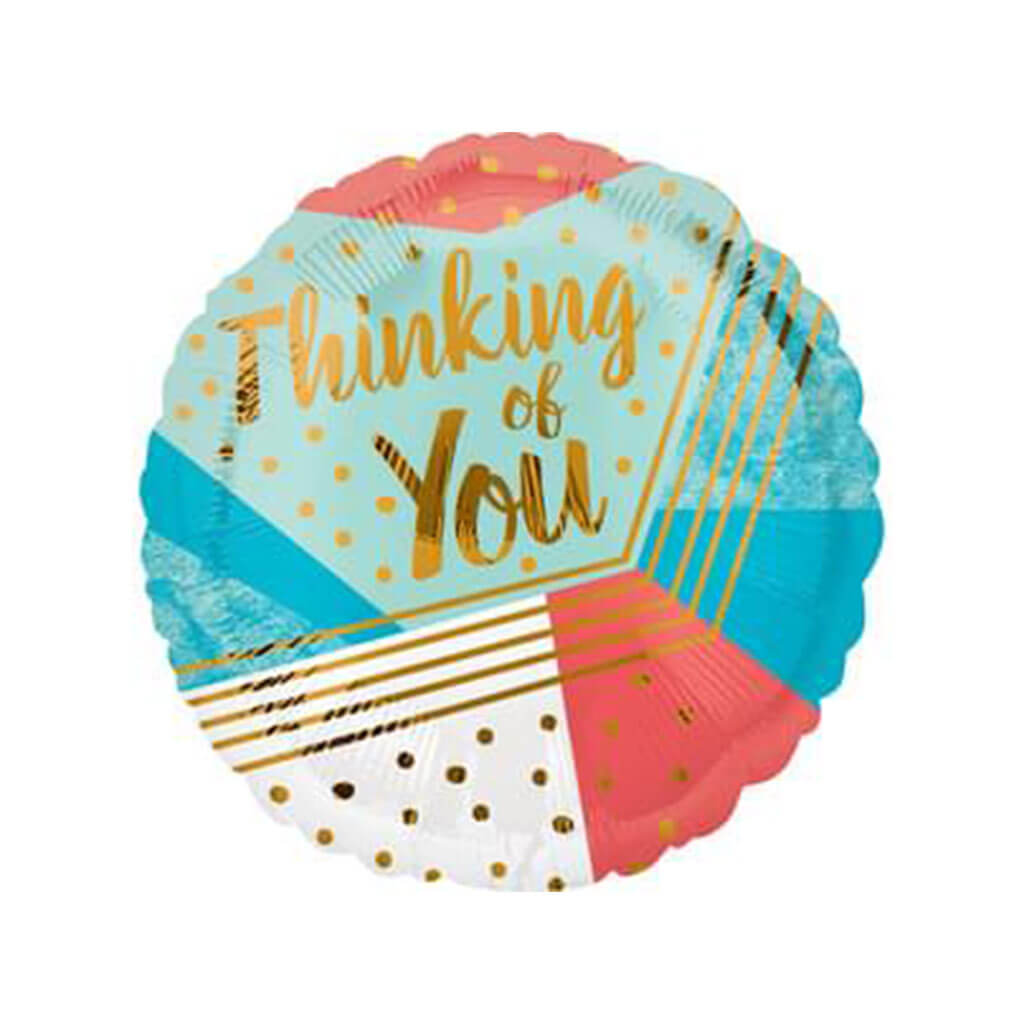 Thinking of You Geometric Foil Balloon, 18in