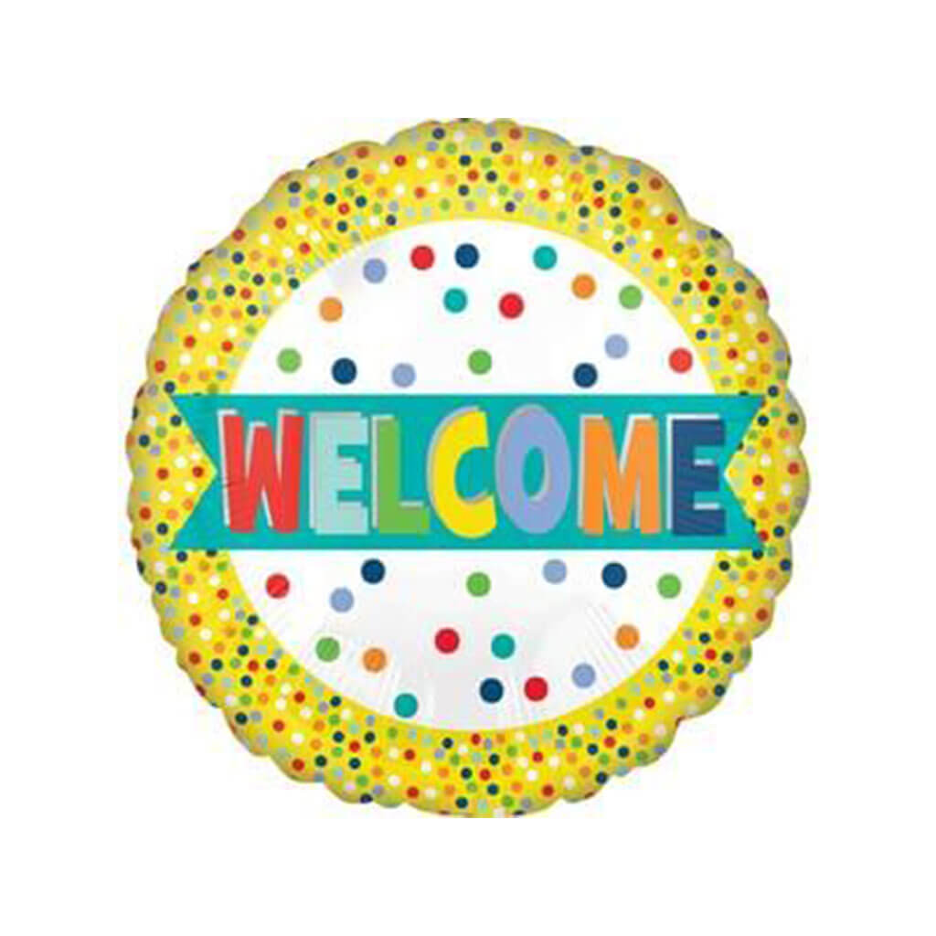 Welcome Lots of Dots Foil Balloon, 18in