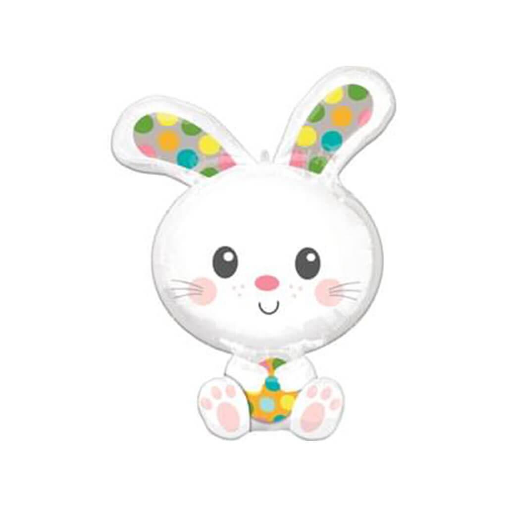 Spotted Bunny Super Shape Foil Balloon, 23in