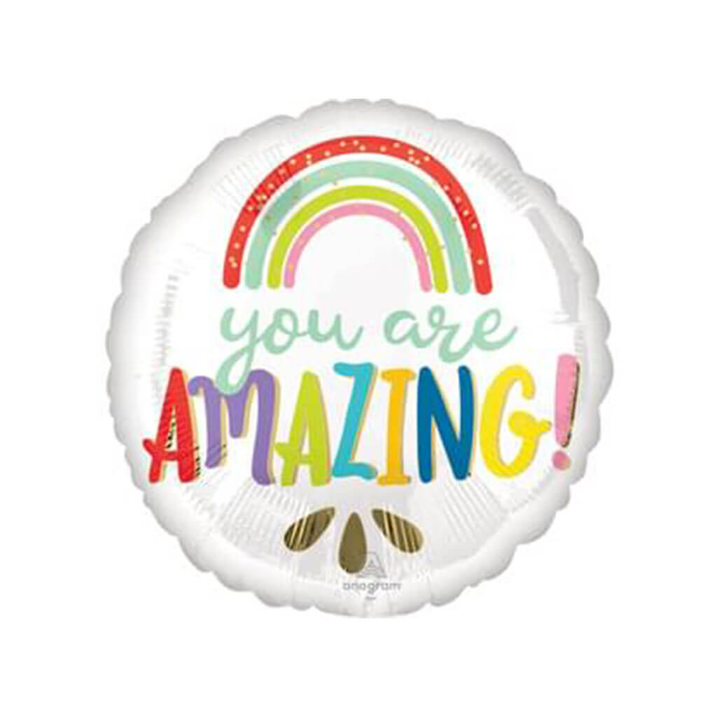 You Are Amazing Rainbow Foil Balloon, 18in