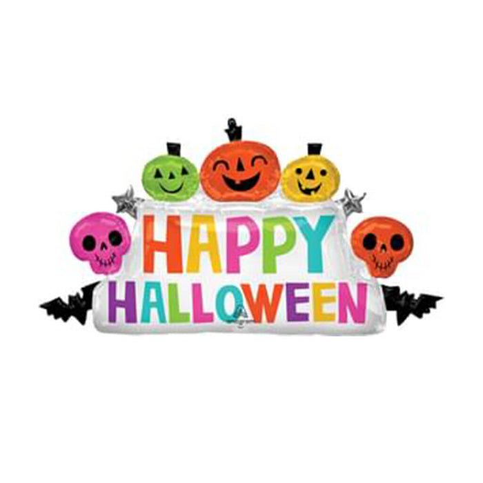 Colorful & Creepy Halloween Marquee Super Shape Foil Balloon, 39in