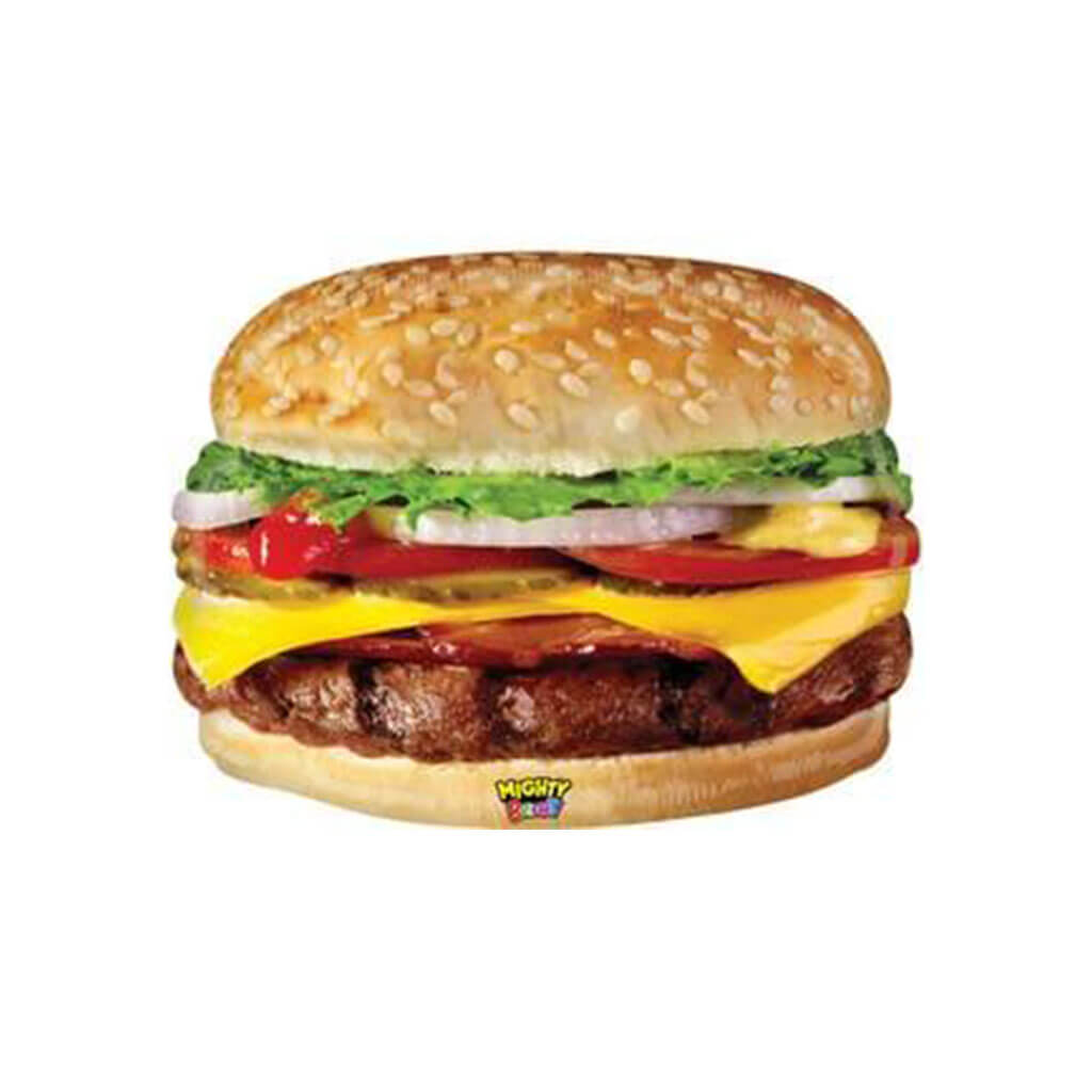 Mighty Bright Cheeseburger Supershape Foil Balloon, 31in