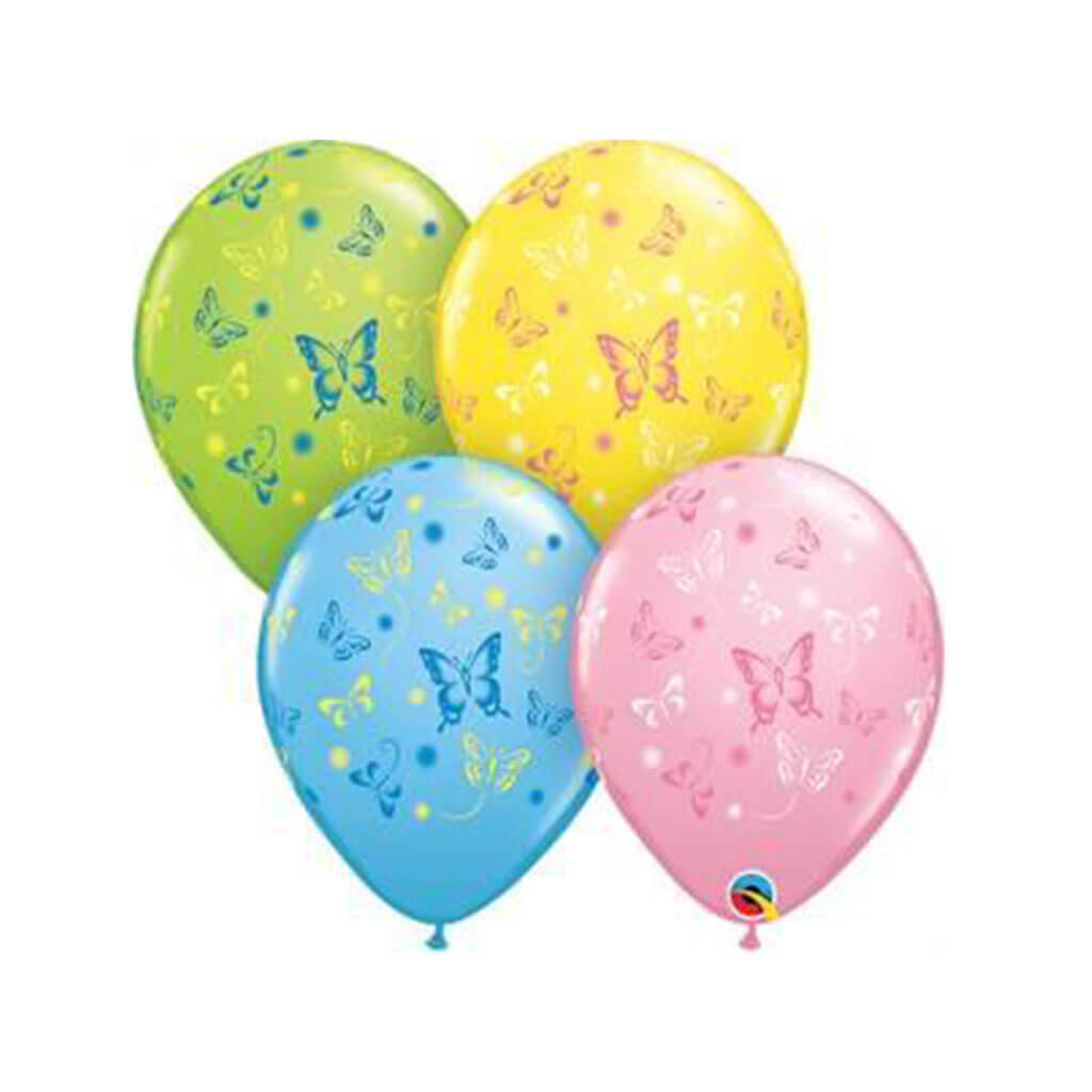 Butterflies Around Latex Balloons, 11in