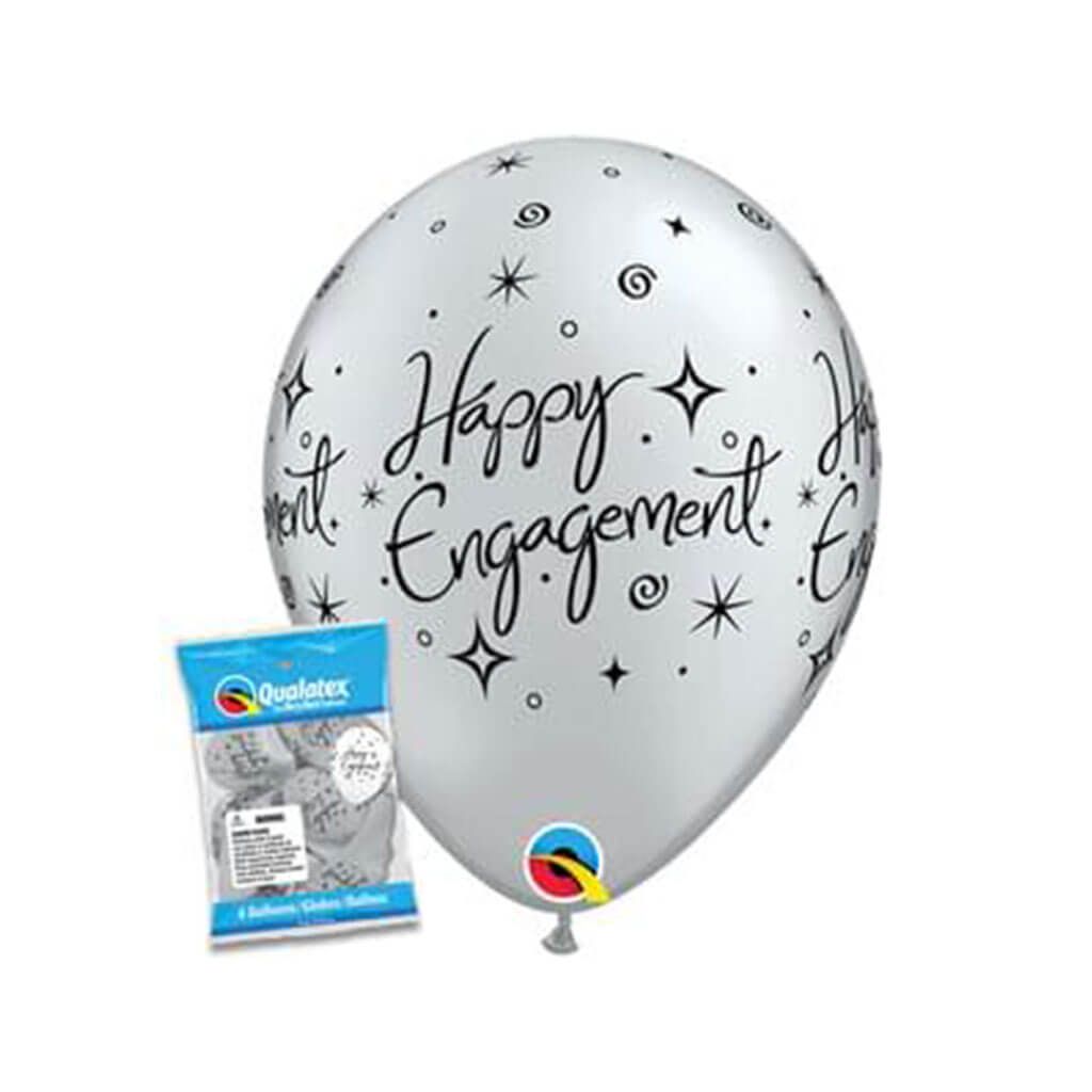 Happy Engagment Sparkles Latex Balloons, 11in