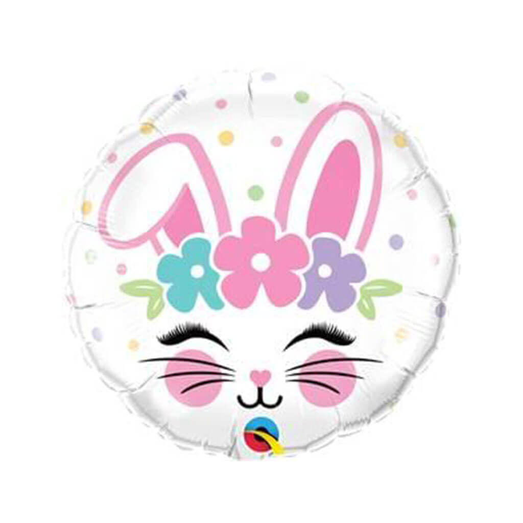 Bunny Face Foil Balloon, 18in