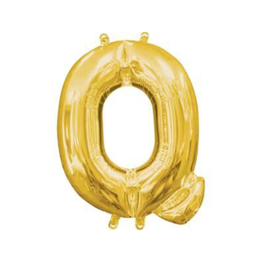 Mini Gold Foil Balloon Letter Q, 16in