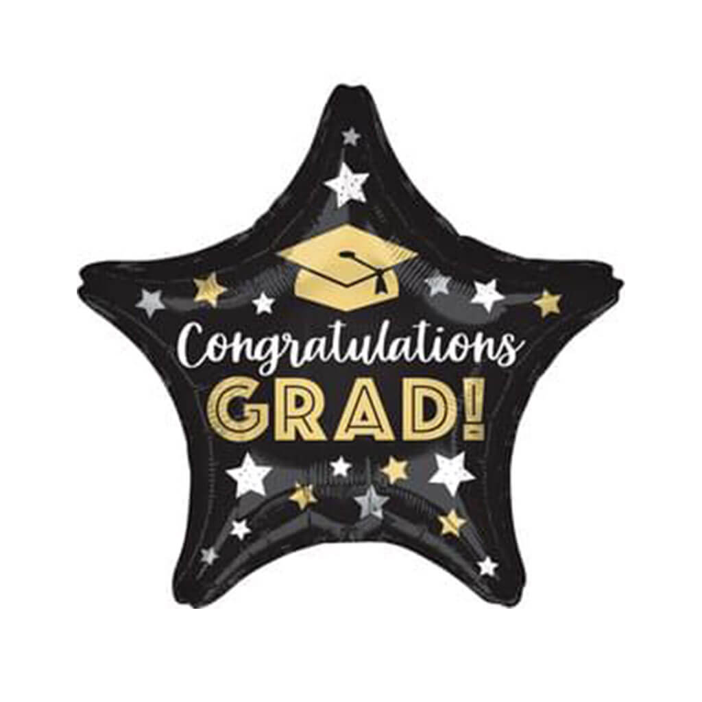 Congratulations Grad Stars Foil Balloon, 18in