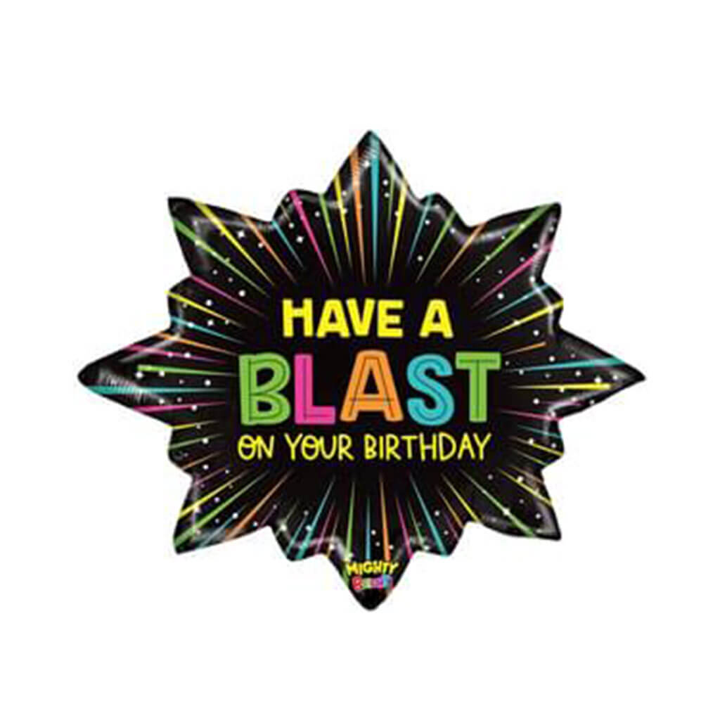 Mighty Birthday Blast Shape Foil Balloon, 32in