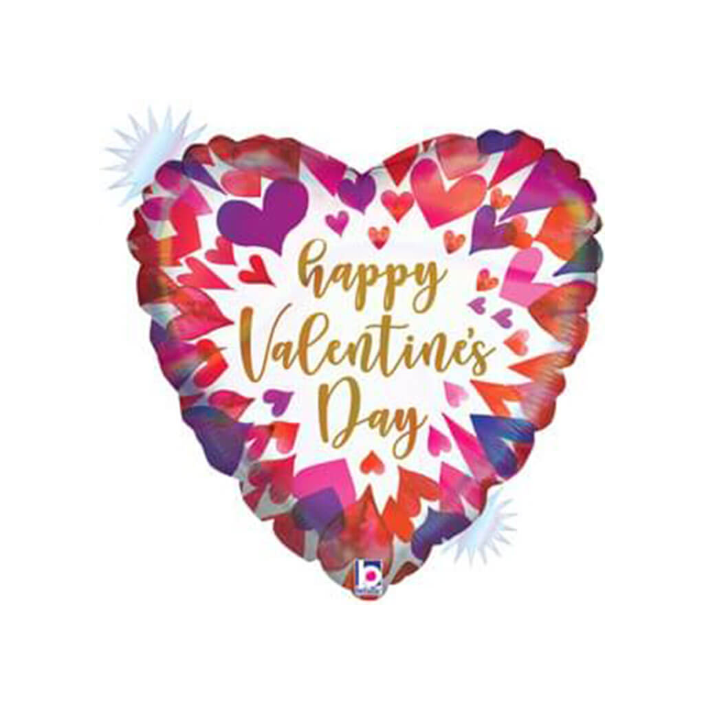 Opal Ombre Valentine Heart Foil Balloon, 18in