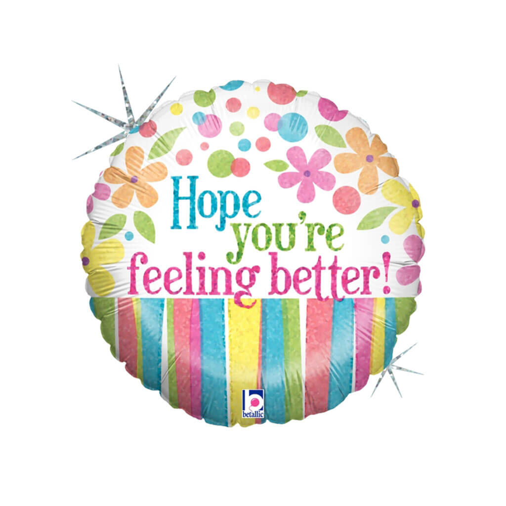 Feeling Better Flowers Foil Balloon, 18in