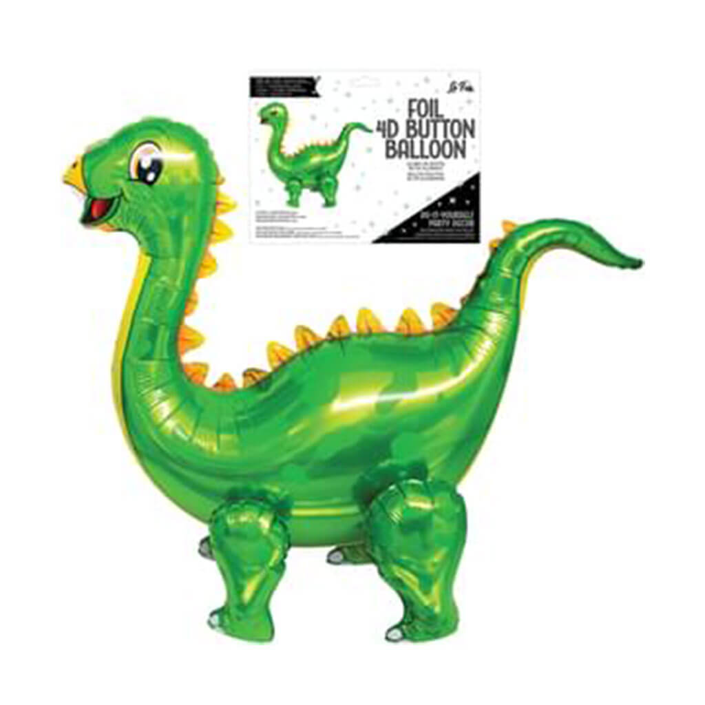 Playful Dinosaur Green 4D Button Air Inflate