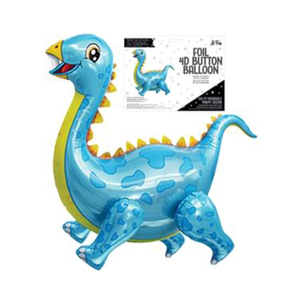 Playful Dinosaur Blue 4D Button Air Inflate