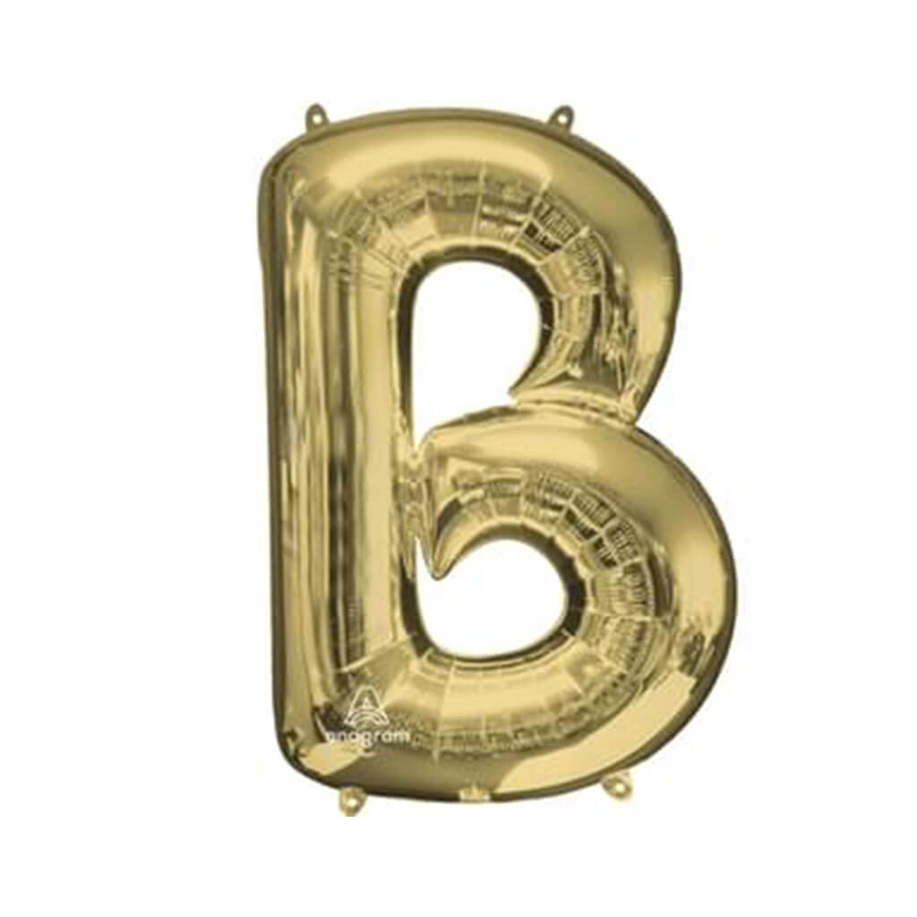 White Gold Foil Balloon Letter B, 34in