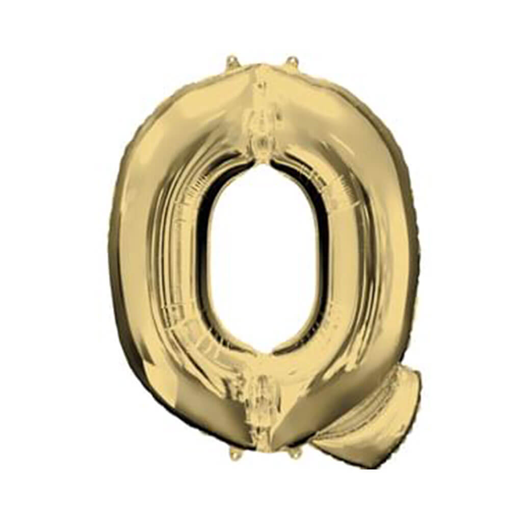 White Gold Foil Balloon Letter Q, 34in