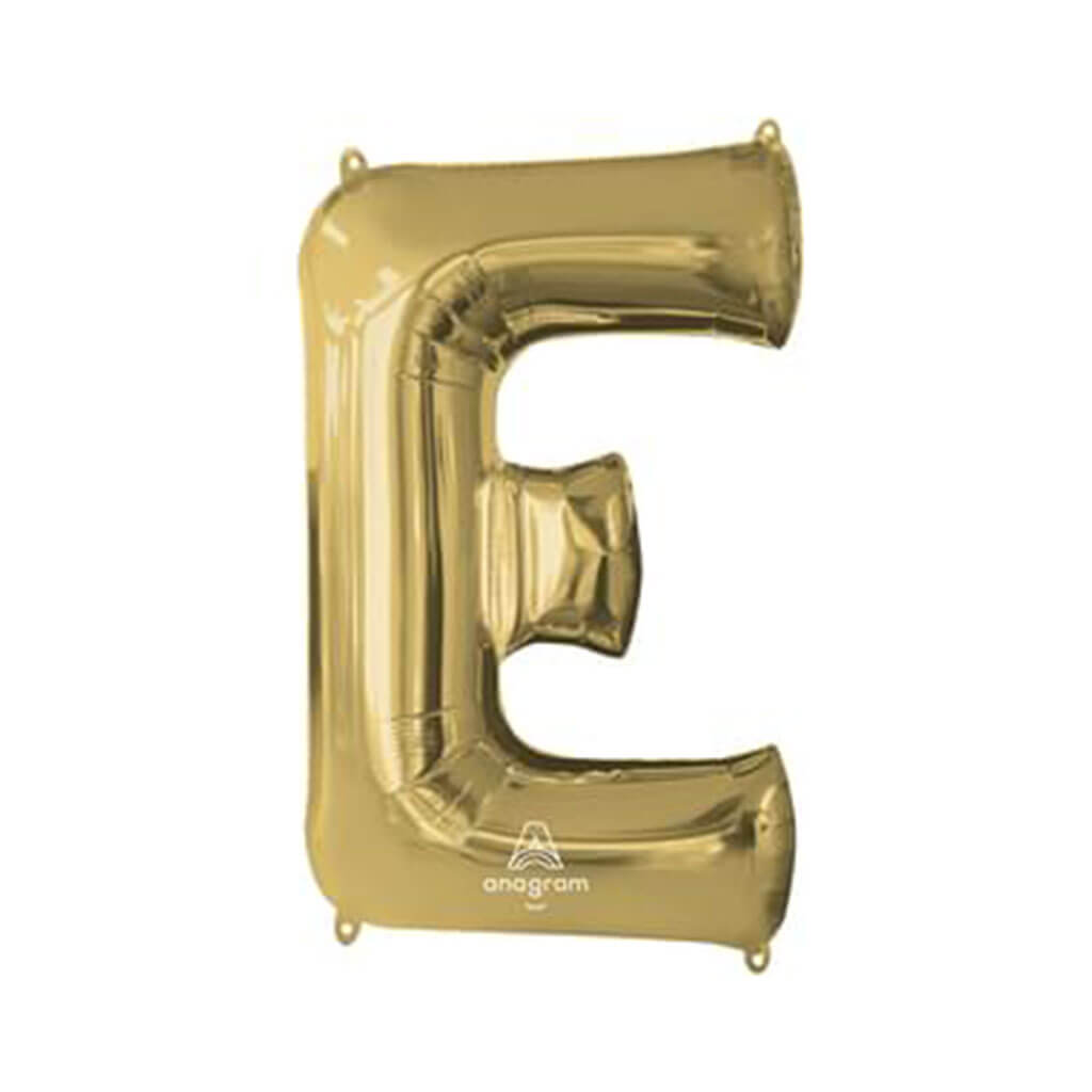 White Gold Foil Balloon Letter E, 34in