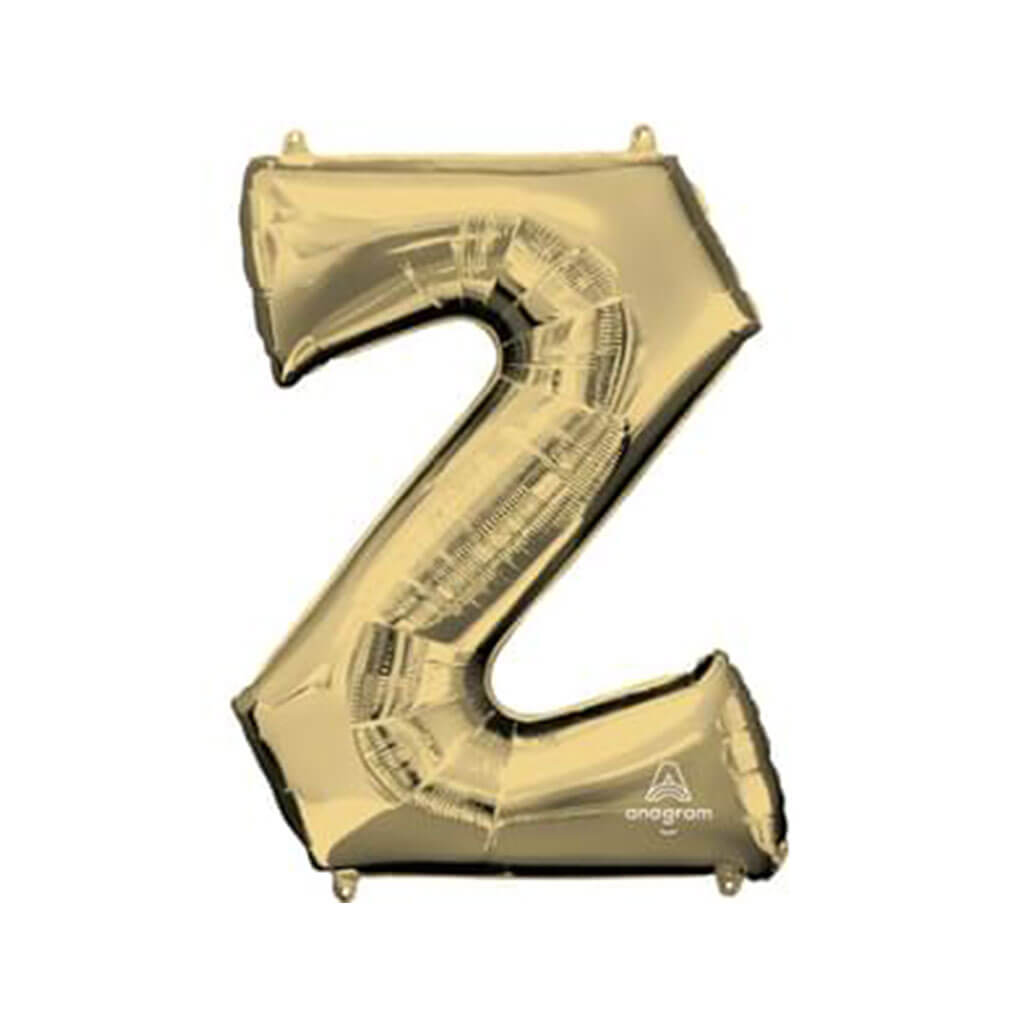 White Gold Foil Balloon Letter Z, 34in