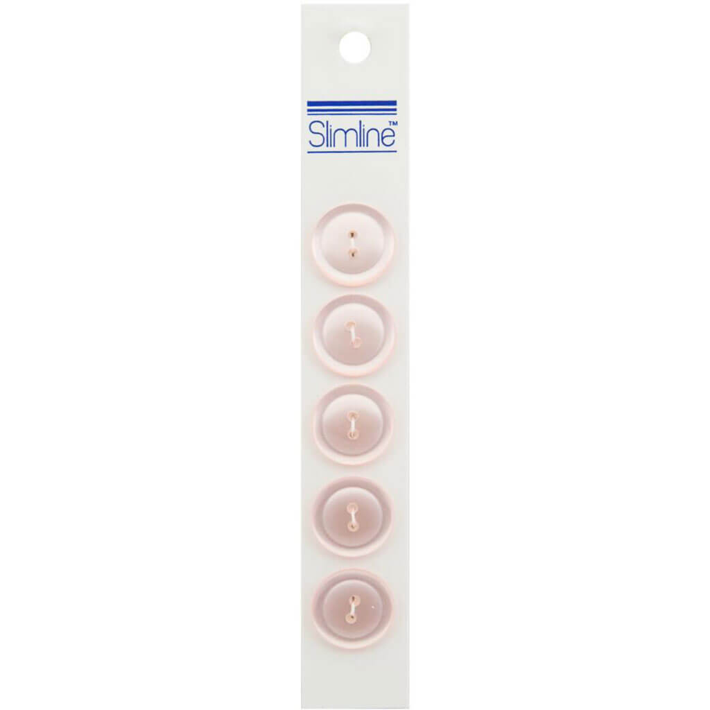 Slimline Buttons - Light Pink 2-Hole, 3/4in 5/Pkg