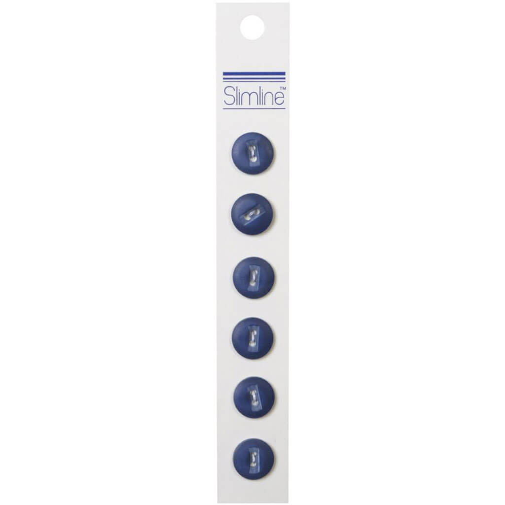 Slimline Buttons - Royal Blue 2-Hole, 1/2in 6/Pkg