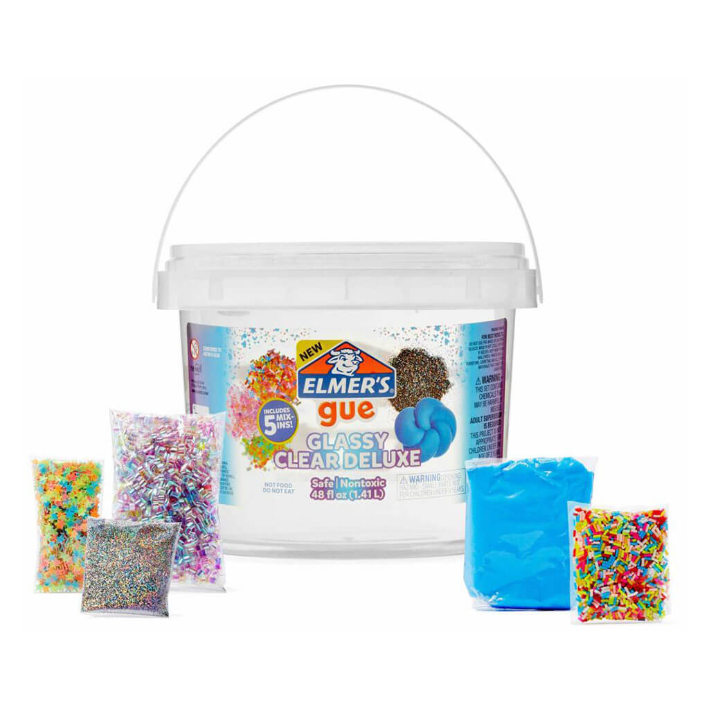 Elmer&#39;s Premade Slime 3lb Bucket with 5 Mix-ins-Clear