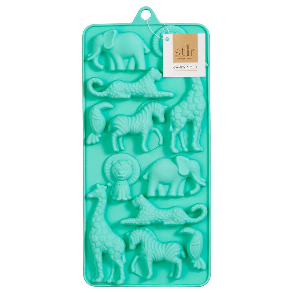 Silicone Safari Animal Candy Mold 4in x 9in