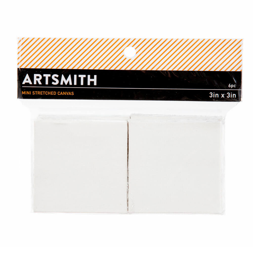 Mini Cotton Value Pack Stretched Canvas 6pk 3in x 3in