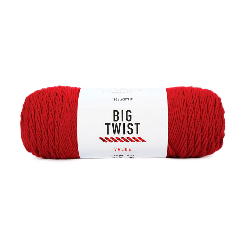 Value Yarn Solid Medium Weight Acrylic 380yd 6oz Deep Red